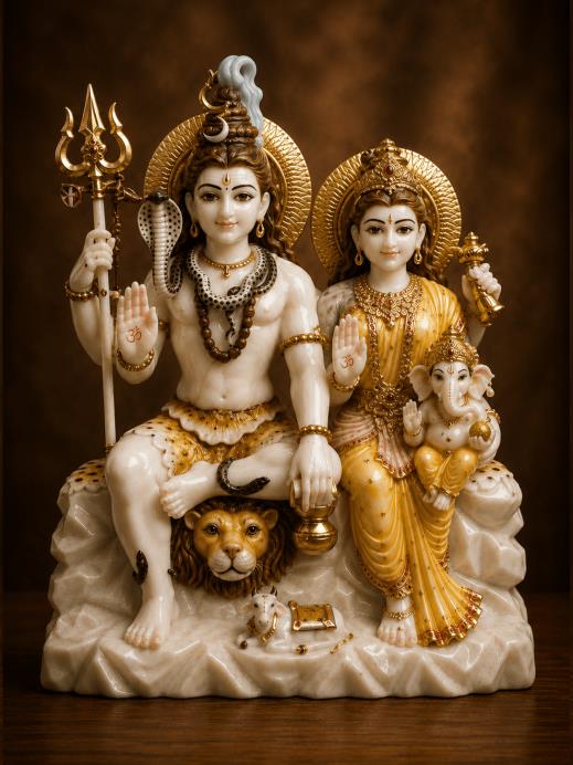Buy Online Shankar Parwati Marble Statue in Jaipur