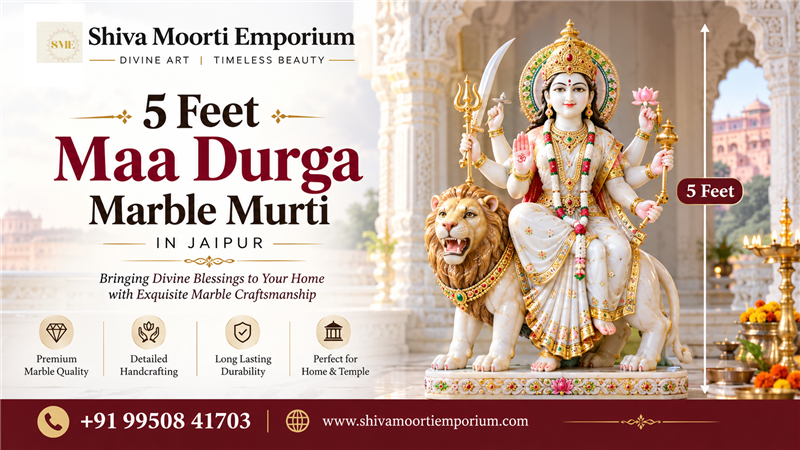 
													5 Feet Maa Durga Marble Murti in Jaipur