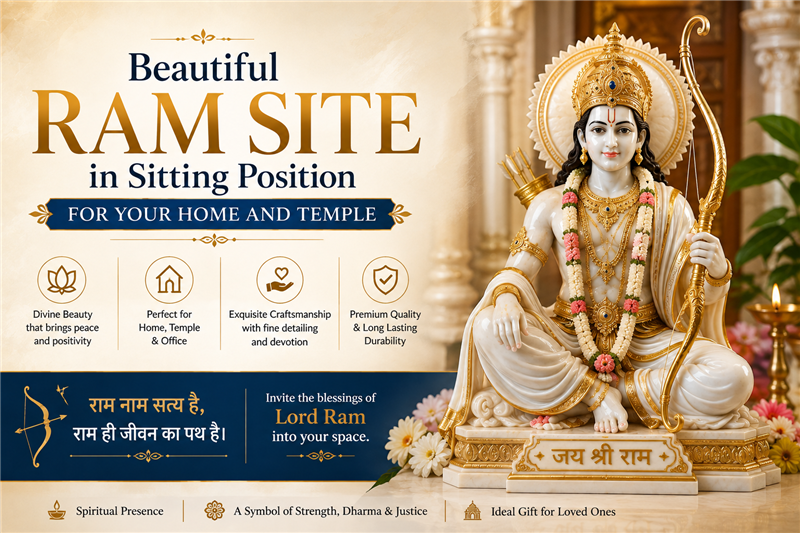 
													Beautiful Ram Site in Sitting Position for Your Home and Temple
